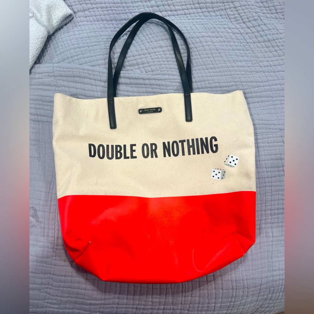 Kate Spade double or nothing canvas tote